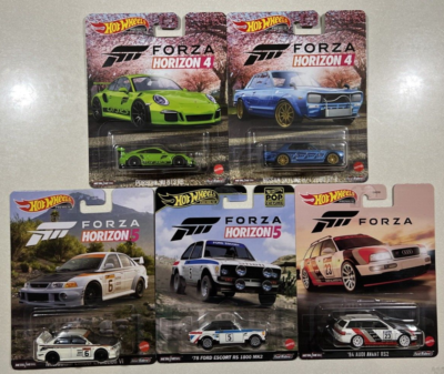 Hot Wheels FORZA Porsche 911 GT3 RS, AUDI AVANT, LANCER, ESCORT