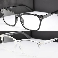 Nero Acrilico Quadrato Telaio Lenti Trasparenti Moda Occhiali Donna Uomo