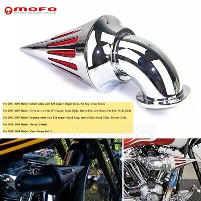 4.9'' Air Filter Cone Spike Air Cleaner Intake Kit For Harley Softail Fat  Boy