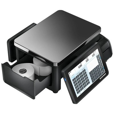 Bizerba Q1 100 30 lb Price Computing Scale w/ Label Printer - Front/Back Display