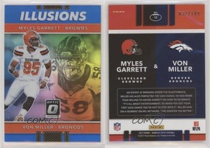 2017 Donruss Optic Illusions Blue Prizm /149 Myles Garrett Von Miller Rookie RC