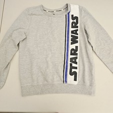 Disney Parks Star Wars Boys M Sweater Gray Long Sleeve Pullover Logo Graphic