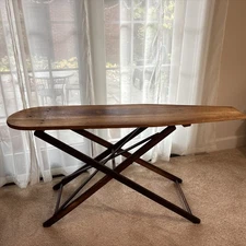 Antique F.E. Swift wooden ironing board Tiffin Ohio adjustable primitive table