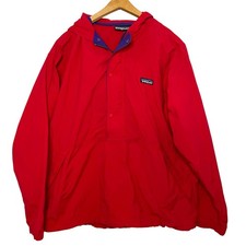 Vintage Patagonia Anorack Pullover Windbreaker Kids Sz L Red Quarter Zip Hooded