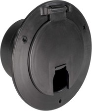 Black RV Power Cord Hatch Cover up to 50 Amp