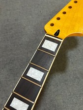 Big head 22 frets Yellow Gloss Maple electric guitar neck Rosewood Block Inlay