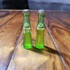2 Vintage Wink Soda Miniature Glass Bottles With Liquid BRS