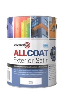 Zinsser AllCoat (Wasserbasis) Außen Satin - Weiß - 2,5ltr.