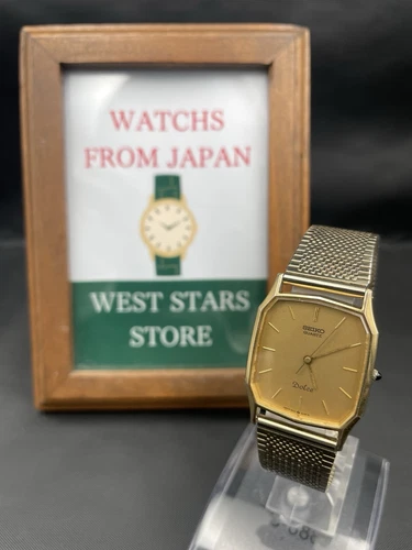 [Very good] Vintage Seiko Dolce 9531-5030 Gold Quartz Men's Watch From JAPAN