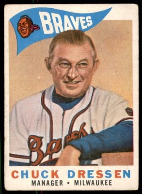 1960 Topps #213 CHUCK DRESSEN  Mgr  Milwaukee Braves  VG+