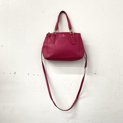 Coach Pink Mini Christie Carryall In Crossgrain Leather Shoulder
