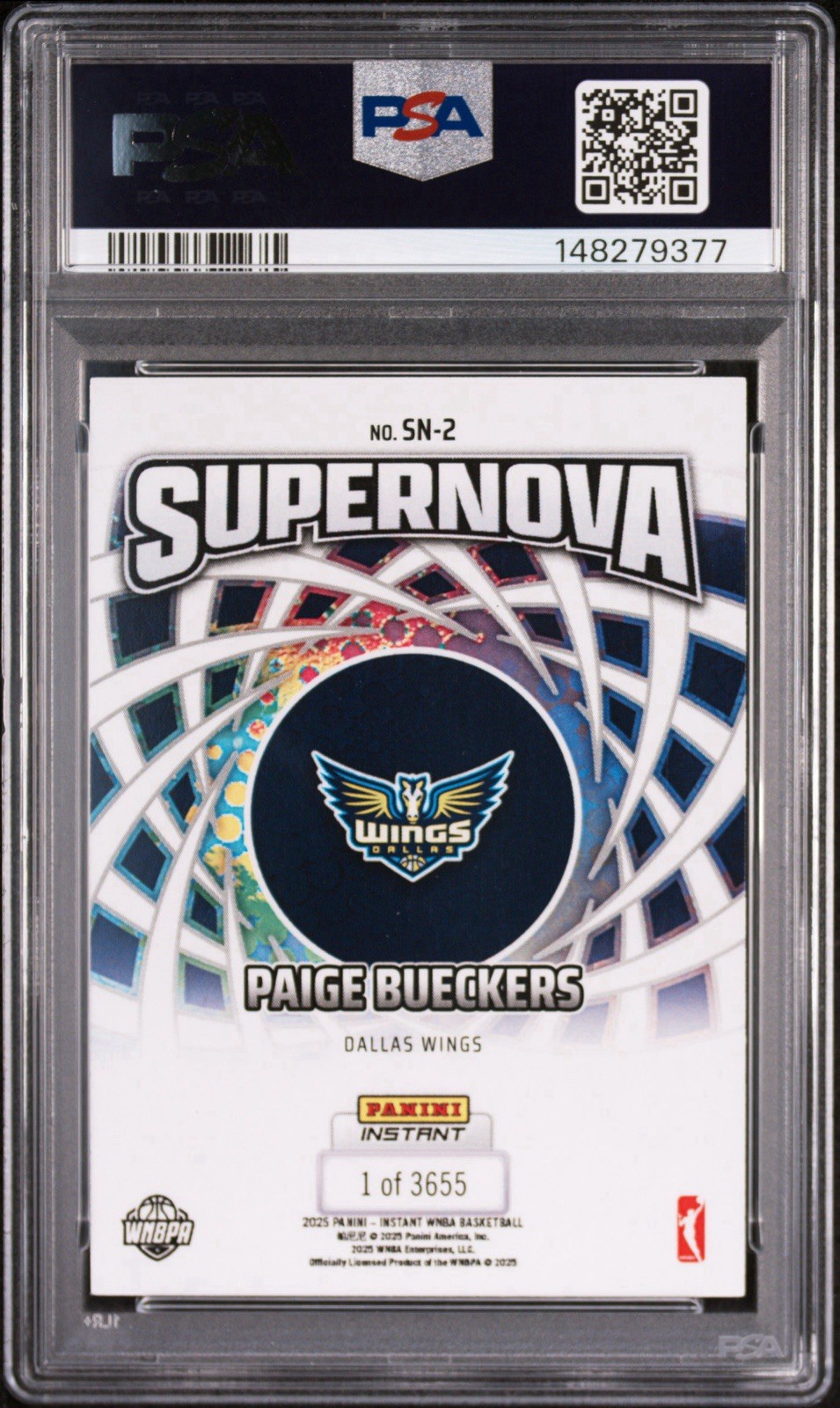 2025 PANINI INSTANT WNBA SUPERNOVA #SN-2 PAIGE BUECKERS RC ROOKIE CARD PSA 9 view 2