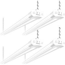 4 Pack Linkable LED Shop Lights, 4FT 42W, 4400lm, 5000K
