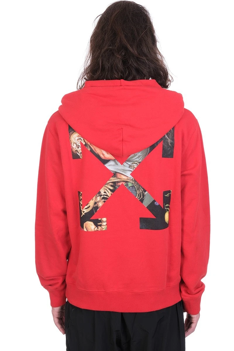 Felpa con cappuccio Off White Red Pascal Skeleton Arrows Taglia M FW20 PREZZO AL PUBBLICO $580