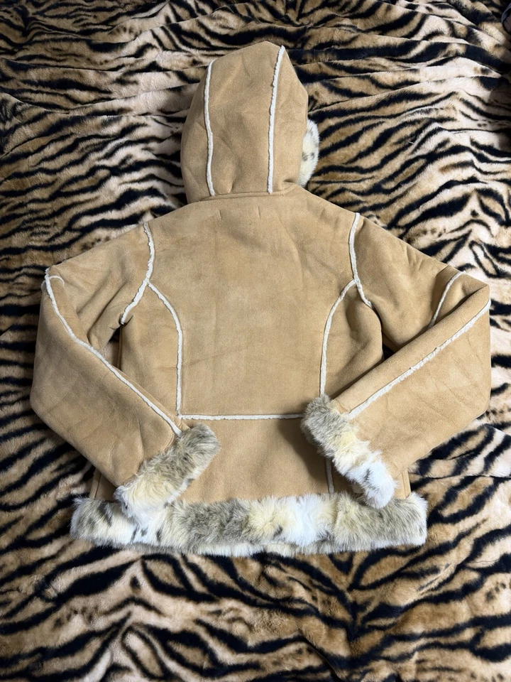 Maurices куртка SZ M гепард желтовато-коричневый замши кожи искусственного меха с подкладкой - Изображение 2 из 4