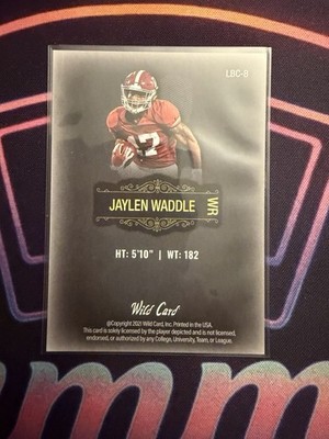 2022 Wild Card MATTE - Jaylen Waddle #LBC-8 Black Alabama Crimson