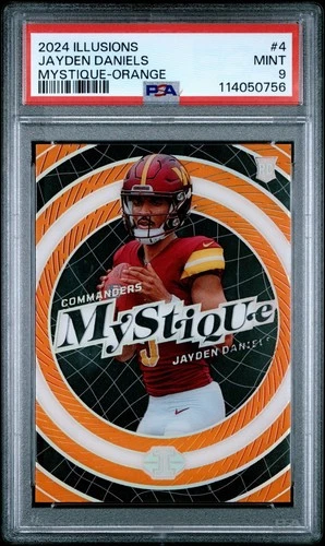 2024 Panini Illusions Jayden Daniels Mystique Orange Rookie RC #4 PSA 9 Mint