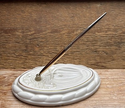 Fab Irish Vintage Fine China Belleek Pen Stand/Tray China/Retro Celtic Nautical