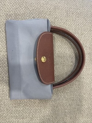 New Longchamp Le Pliage Original Handle Pouch Cosmetic Bag Galet Nylon Authentic