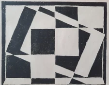 Silkscreen Orig Bertil Ohlund Sweden Sign/N° Geometric Abstract Composition