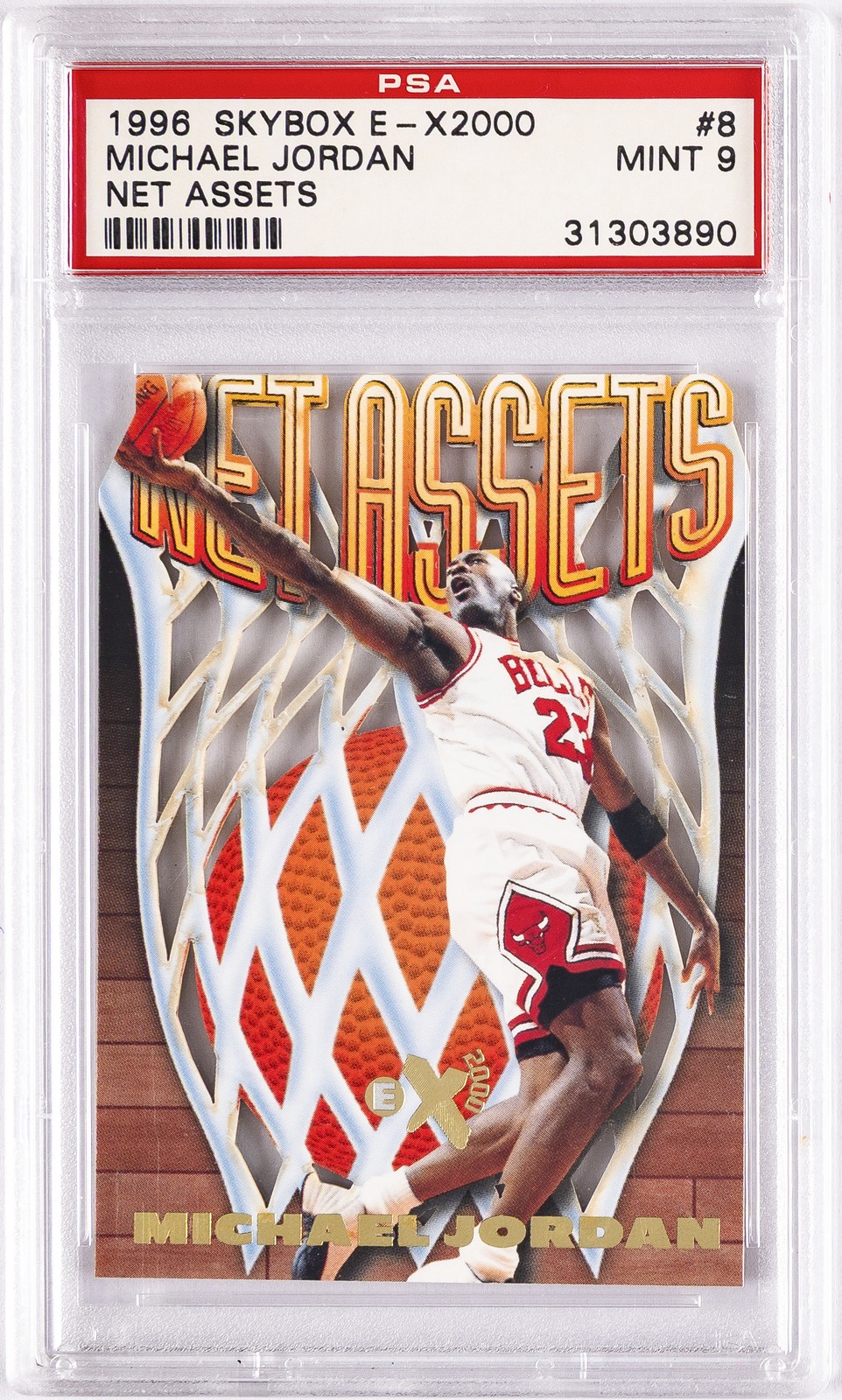 1996 SKYBOX E-X2000 NET ASSETS #8 MICHAEL JORDAN PSA 9