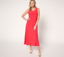 Women Control Women's Petite Dress PL Como Jersey Tank Maxi Red A699002