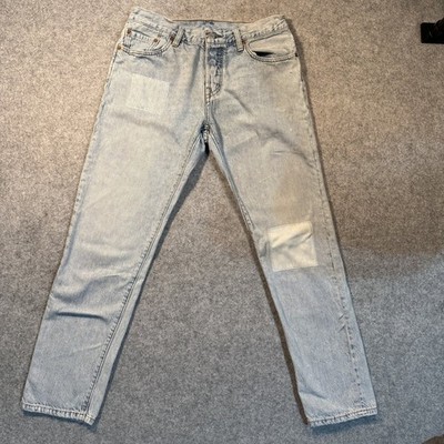 Levi's 501 CT Custom Tapered Jeans Mens 26x32 Light Wash Patched Denim