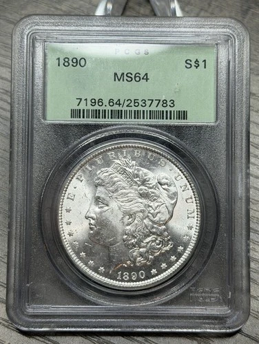 1890-P MS64 Morgan Silver Dollar Older PCGS Green Label Blast White
