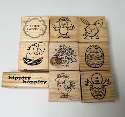 CraftSmart Rubber Stamp Spring Time Words Easter Bunny Card Making Scrapbooking