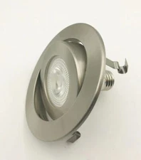 4" RECESSED CAN LIGHT ADJUSTABLE GIMBAL TRIM  FOR 120V PAR20 BULBS, SATIN NICKEL