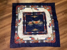 vintage horse carriage equestrian j scarf square 34  