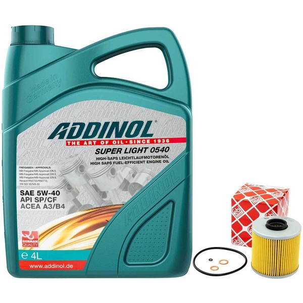 MotoröL Set 5W-40 Addinol 4 Liter + ÖLfilter 26803 FüR BMW 3Er 5Er E34 E36 E30-image
