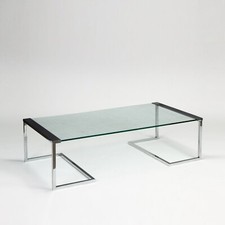 Galotti Radice coffee table and 2 matching side tables (glass/chrome)
