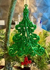 GLITTER CHRISTMAS TREE ORNAMENT New Katherine's Collection 22-922502 SUPER CUTE