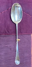 Antique George II Sterling Silver Hash Spoon 1744 Ebenezer Coker 14 1/2 inches