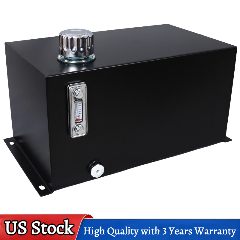 10 Gal Hydraulic Fluid Reservoir Tank w/Tank Gauge Filter Breather Cap for Truck