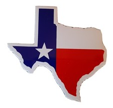 TEXAS STATE MAP RED, WHITE BLUE BUMPER STICKER