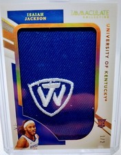 2021-22 Immaculate Rookie Player Logo Caps Holo Gold- Isaiah Jackson /2 Kentucky