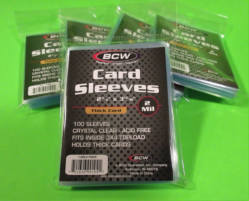 500 BCW THICK CARD SLEEVES - 2-3/4" X 3-13/16",FITS INSIDE HOLDERS-ARCHIVAL SAFE