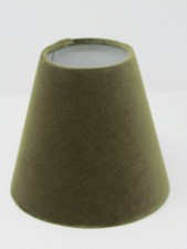 * SALE * Lampshade Tapered Olive Green Velvet Small Candle Clip Light Shade