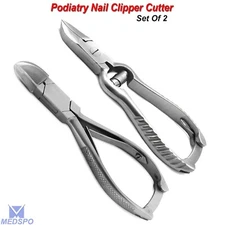 Set Of 2 Podiatrist Heavy Duty Thick Nails Cutter Manicure Pedicure Nail Clipper