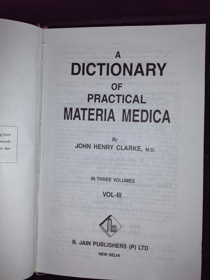 A Dictionary of Practical Materia Medica -John Henry Clarke Vo 3 W/DJ VG Cond. - Image 2 of 4
