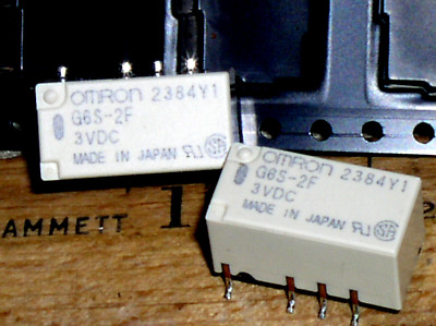 2 OMRON G6S-2F-DC3 SMT SMD 3 VDC RELAY 3V 3 V VDC COIL 2A DPDT CONTACTS USA