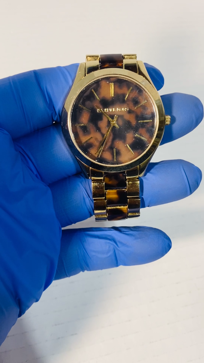 Michael Kors Women\'s Runway Gold-Tone Steel Tortoise Acetate Dial Watch MK4284 Michael Kors MK4284 Runway Gold Tortoise Acetate Ladies  main image 4