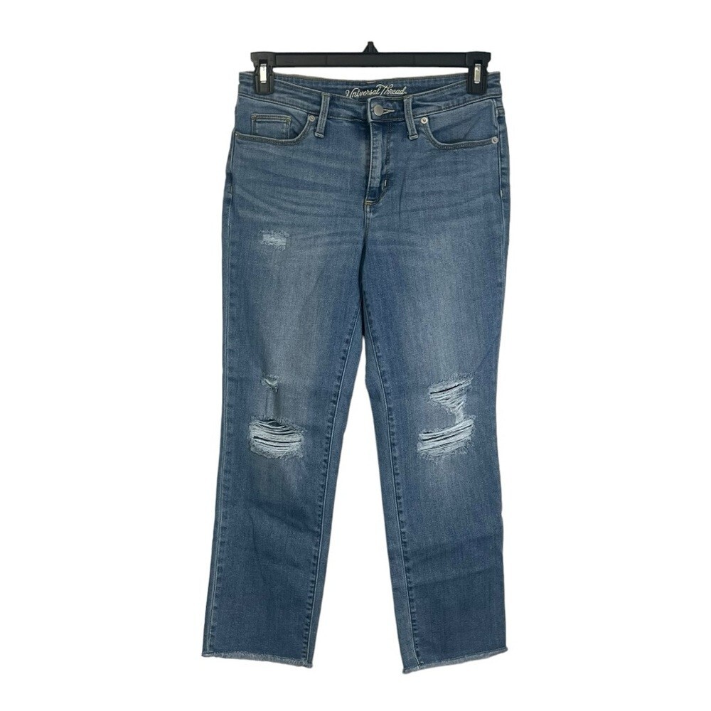 Universal Thread Distressed Mid-Rise Straight Leg… - image 1
