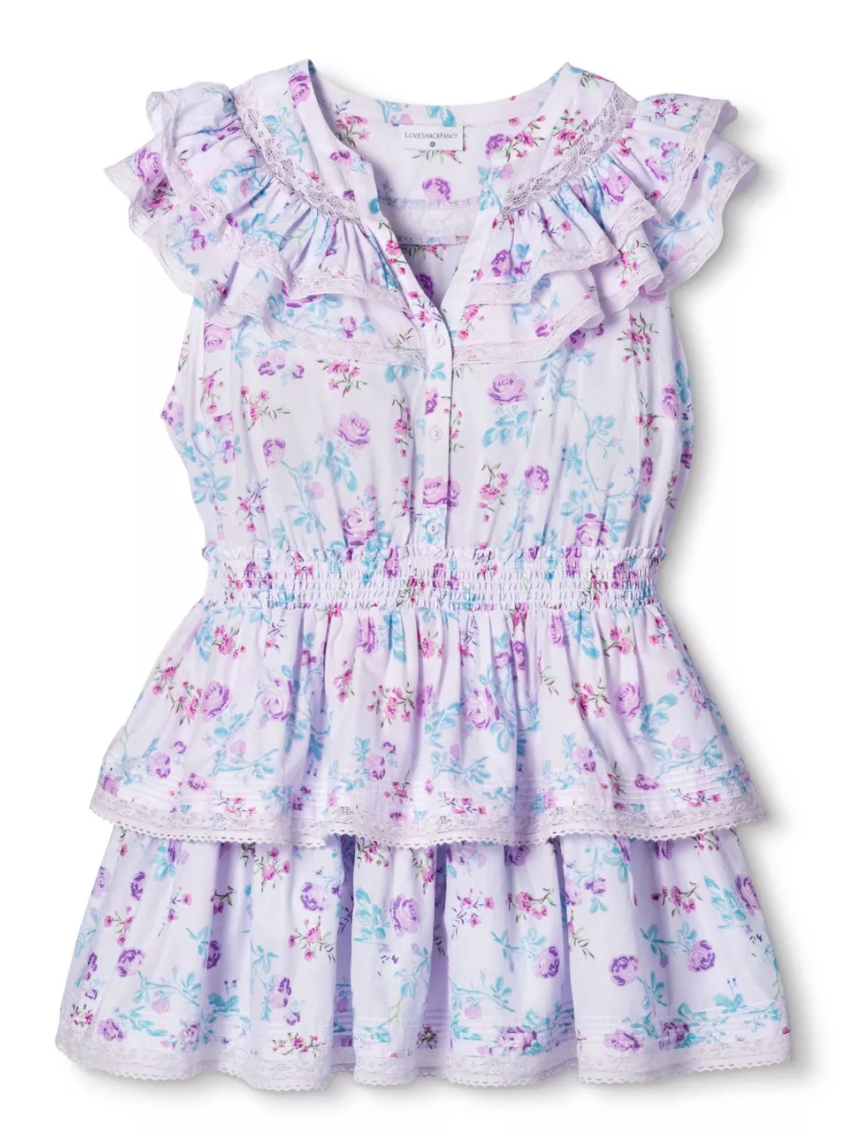 LoveShackFancy Dress Target Lou Double Ruffle Lavender Purple Size MEDIUM  NWT | eBay