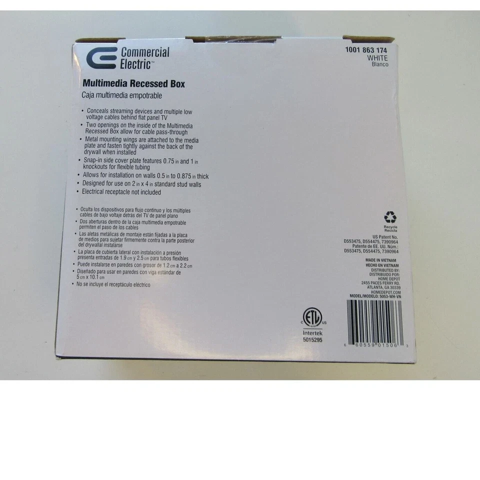 Caja Empotrada Multimedia Blanca 1001 863 174 NUEVA Comercial Eléctrica Foto 2 de 2