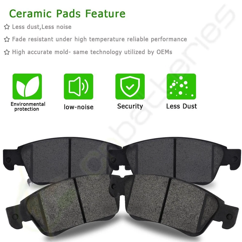 Front Rear Brake Rotors And Pads Kit Cearmic For 2005-2008 Pontiac G6 - Image 3 of 4