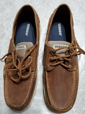 New Sebago Clovehitch 7000GE0 Mens Brown Leather Boat Shoes Loafers size 