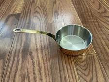 Polished Copper & Stainless Steel Sauce Pan  3.5-in. with brass handle